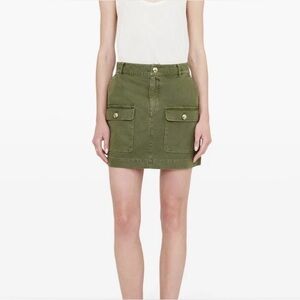 ANINE BING Aliza Cotton Miniskirt In Army Green Small NWT